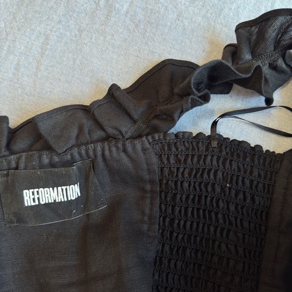 Reformation Black Ruffled Mini Dress - Picture 6 of 7